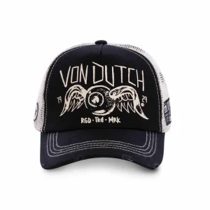 en ligne vente VONDUTCH Casquette Trucker Filet Crew Noir 8