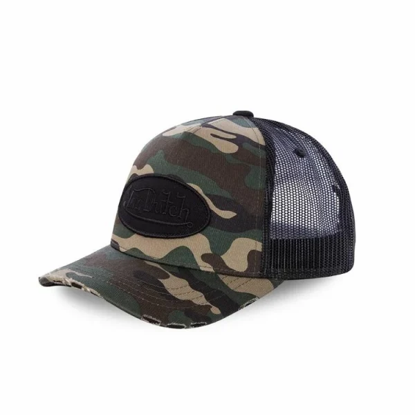 outlet soldes VONDUTCH Casquette Trucker Camouflage Filet Noir 1