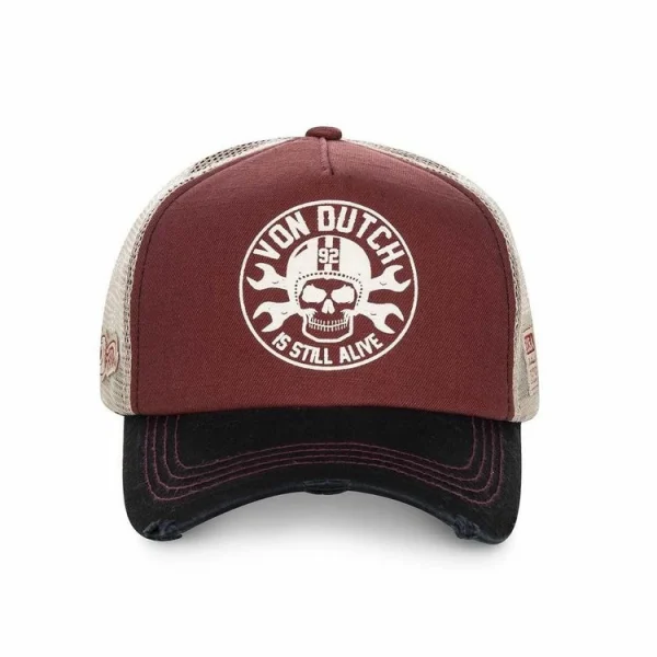 VONDUTCH Casquette Trucker Rags Rouge Bordeaux soldes pas cher 3