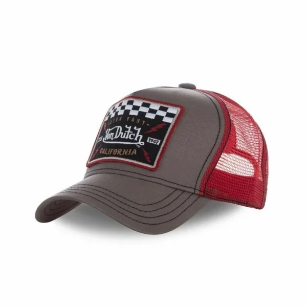 VONDUTCH Casquette Trucker Homme Filet Square Marron luxe soldes 1