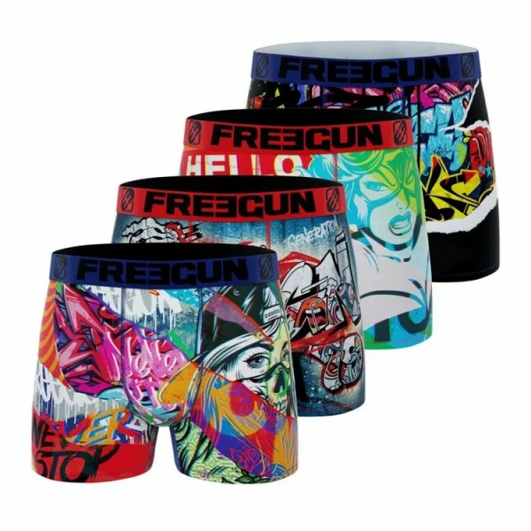 FREEGUN Lot De 4 Boxers Homme Street Art Livraison internationale 1