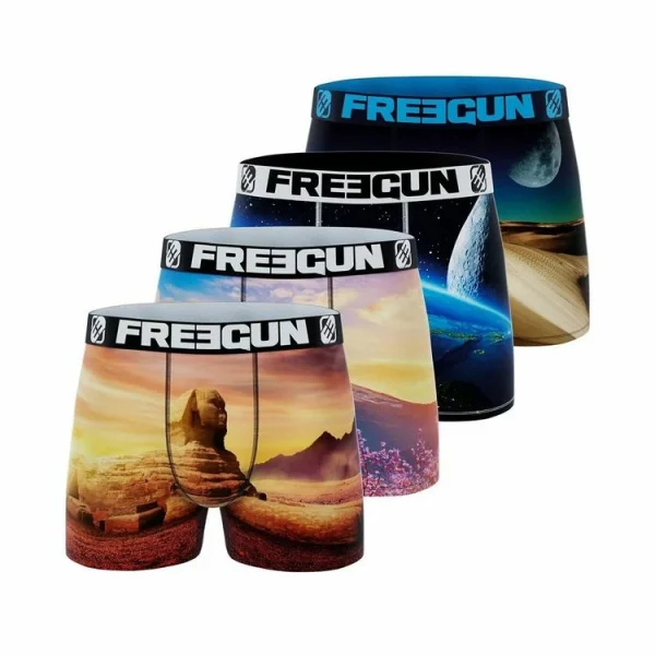 FREEGUN Lot De 4 Boxers Homme Landscape shopping pas cher 1