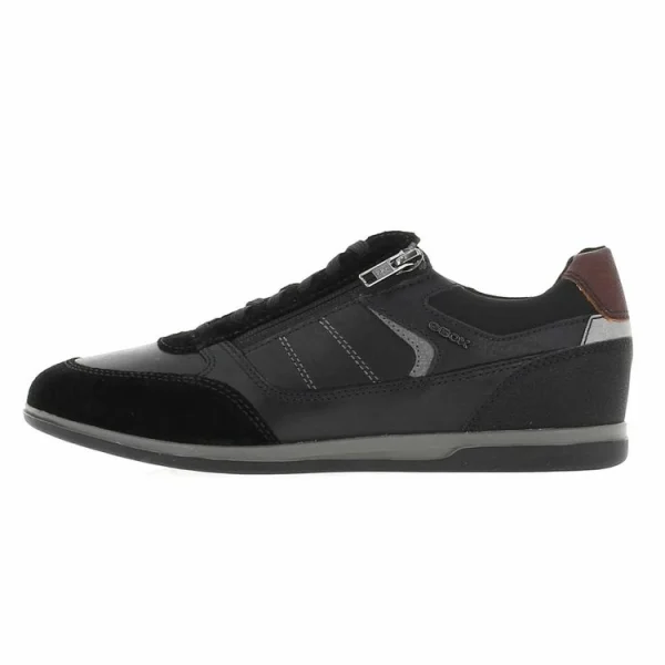 magasin en ligne france GEOX Chaussures Basses Cuir Ou Simili Geox Renan Black Uomo Sneakers Noir 7-374 1