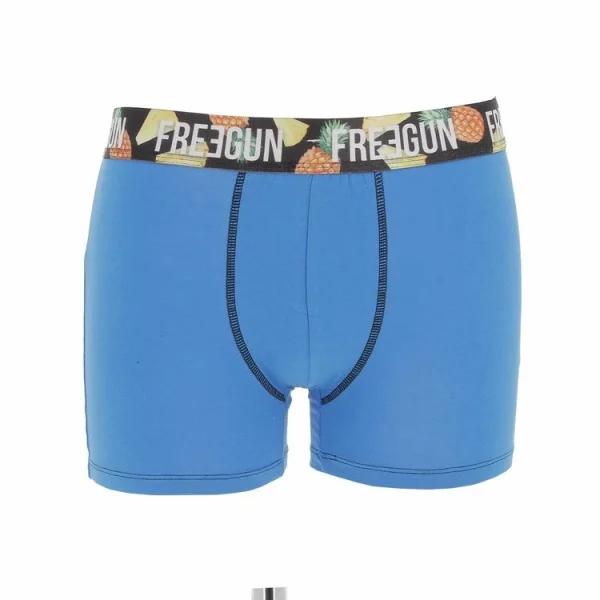 FREEGUN Sous Vêtement Boxer Freegun Bio Gots Bleu Boxer Bleu 7-174 achat pas cher 1