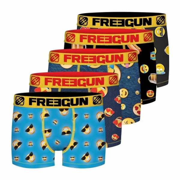 marques pas cher FREEGUN Lot De 5 Boxers Homme Emotik 1