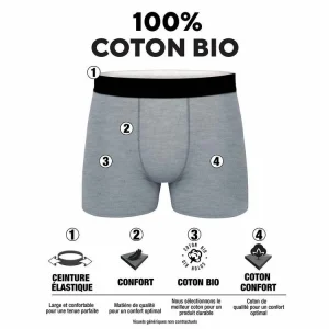 MY ESSENTIAL Lot De 6 Boxers Homme En Coton Bio My Esssential Blanc mode 10