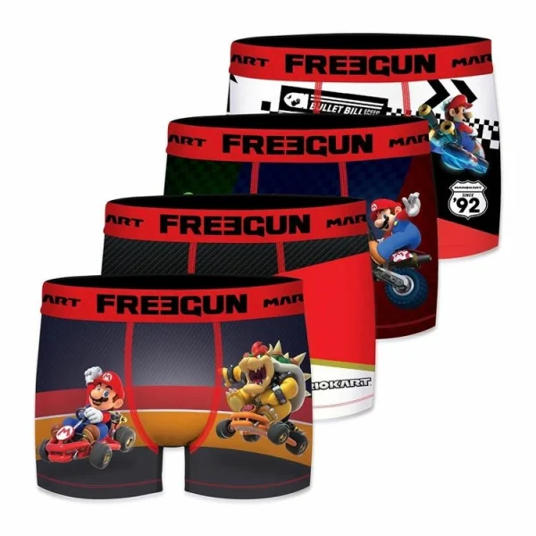 grande promotion FREEGUN Lot De 4 Boxers Homme Mario Kart Racing 1